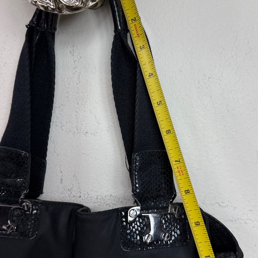 (X3) TORY BURCH NICO bag in black nylon and patent leather, large - Picture 11 of 12